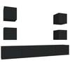 vidaXL Ensemble de meubles TV 6 pcs Noir Bois d'ing&eacute;nierie