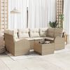 vidaXL Ensemble de canap&eacute; de jardin avec coussin 7 pcs Beige et cr&egrave;me