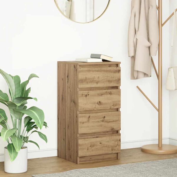 vidaXL Buffet ch&ecirc;ne artisanal 37,5x35x76 cm bois d'ing&eacute;nierie
