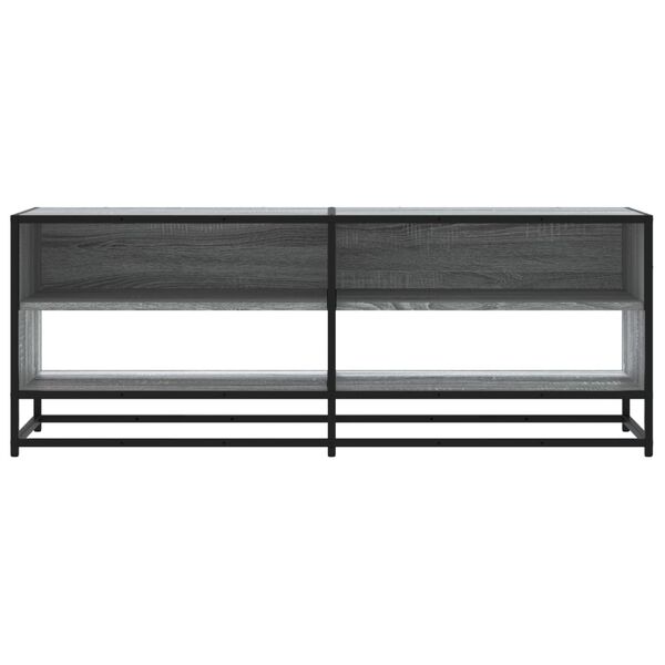 vidaXL Meuble TV sonoma gris 120,5x40x46 cm bois d'ing&eacute;nierie et m&eacute;tal
