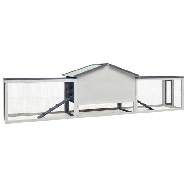 vidaXL Clapier Gris 310x70x87 cm Pin massif et sapin