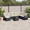 vidaXL Salon de jardin 9 pcs avec coussins noir r&eacute;sine tress&eacute;e