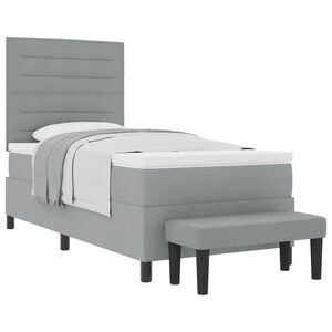 vidaXL Lit &agrave; ressorts avec t&ecirc;te de lit Gris clair 80 x 200 cm tissu