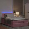 vidaXL Lit ottoman avec matelas et LED rose 120x190 cm velours