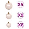 vidaXL Demi-arbre de No&euml;l artificiel pr&eacute;-&eacute;clair&eacute; et boules vert 180 cm