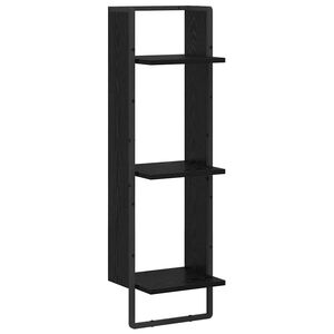 vidaXL &Eacute;tag&egrave;re Murale Ch&ecirc;ne noir 30 x 25 x 100 cm Bois d'ing&eacute;nierie