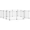 vidaXL Cage pour animaux 12 panneaux avec porte noire 105x105x35 cm