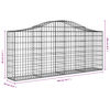 vidaXL Paniers à gabions arqués 20 pcs 200x30x80/100 cm Fer galvanisé