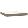 vidaXL Sommier &agrave; lattes de lit matelas LED Taupe 180x200 cm Tissu