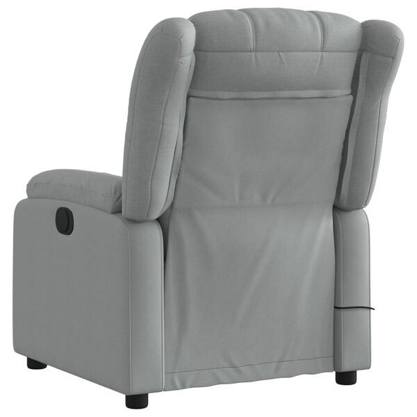 vidaXL Fauteuil de massage inclinable gris clair tissu