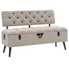 vidaXL Banc de rangement avec dossier 110 cm Cr&egrave;me Tissu