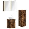 vidaXL Ensemble de mobilier de salle de bain 4 pcs Ch&ecirc;ne fum&eacute;