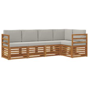 vidaXL Ensemble de canap&eacute; d'angle 5 pcs Gris Naturel et Clair