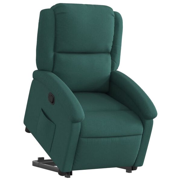 vidaXL Fauteuil inclinable vert fonc&eacute; tissu