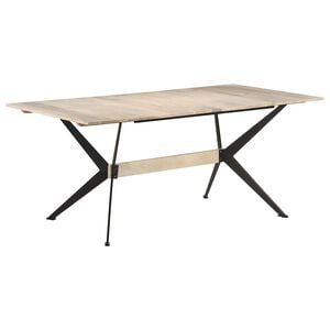 vidaXL Table &agrave; manger 180x90x76 cm Bois de manguier massif