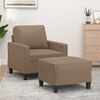 vidaXL Fauteuil avec repose-pied Cappuccino 60 cm Similicuir