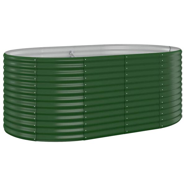 vidaXL Lit sur&eacute;lev&eacute; de jardin Acier galvanis&eacute; 175x100x68cm Vert