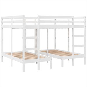 vidaXL Lit superpos&eacute; triple blanc 160x200/80x160 cm bois de pin massif