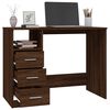vidaXL Bureau avec tiroirs Chêne marron 102x50x76 cm Bois d'ingénierie