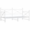 vidaXL Lit de jour avec lit gigogne sans matelas blanc 100x190cm acier