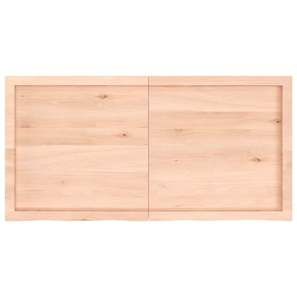 vidaXL Comptoir de salle de bain 120x60x(2-6)cm bois massif non trait&eacute;