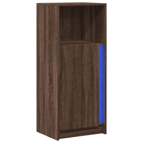 vidaXL Buffet avec LED ch&ecirc;ne marron 42,5x34x100 cm bois d'ing&eacute;nierie