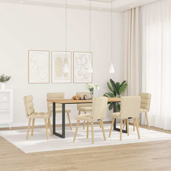 vidaXL Chaises à manger lot de 6 crème tissu