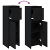 vidaXL Cabinet de salle de bain avec tiroir Ch&ecirc;ne noir 30 x 30 x 95 cm