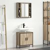 vidaXL Ensemble de mobilier de salle de bain avec &eacute;tag&egrave;re 2 pcs Marron