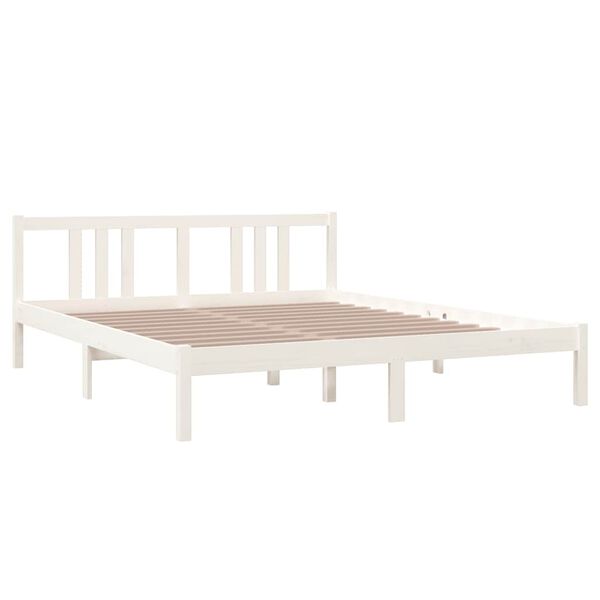 vidaXL Cadre de lit sans matelas blanc bois massif 160x200 cm