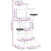 vidaXL Arbre &agrave; chat avec griffoirs en sisal Gris fonc&eacute; 191 cm