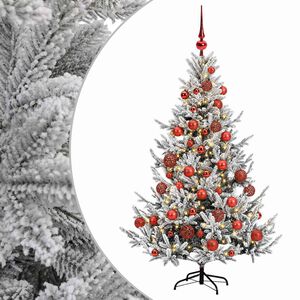 vidaXL Sapin de No&euml;l artificiel avec boules 120 cm 150 LED Blanc chaud