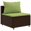 vidaXL Salon de jardin 6 pcs avec coussins Marron R&eacute;sine tress&eacute;e