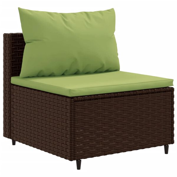 vidaXL Salon de jardin 6 pcs avec coussins Marron R&eacute;sine tress&eacute;e