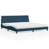 vidaXL Lit avec matelas Hanko bleu 200x200 cm velours