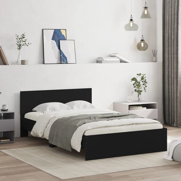vidaXL Cadre de lit sans matelas noir 135x190 cm