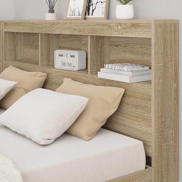 vidaXL T&ecirc;te de lit de rangement Ch&ecirc;ne Sonoma 160 cm Bois d'ing&eacute;nierie