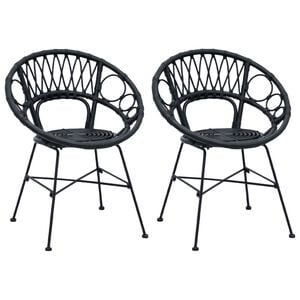 vidaXL Chaise de salle à manger 2 pcs Noir 65 x 55,5 x 81 cm