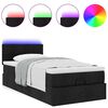 vidaXL Lit ottoman avec matelas et LED noir 80x200cm tissu