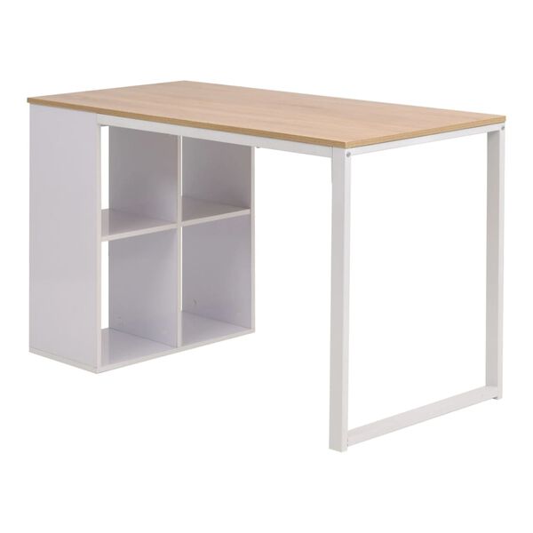 vidaXL Table d'&eacute;criture 120x60x75 cm Ch&ecirc;ne et blanc