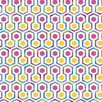 Good Vibes Papier peint Hexagon Pattern Rose et jaune