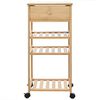 vidaXL Chariot de Cuisine avec Roues Naturel 37 x 36 x 80 cm Bambou