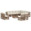vidaXL Ensemble de canap&eacute; de jardin 13 pcs Beige polyrotin