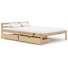 vidaXL Cadre de lit avec 2 tiroirs Bois de pin massif 140x200 cm