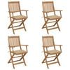 vidaXL Chaises pliables de jardin lot de 4 avec coussins Bois d'acacia