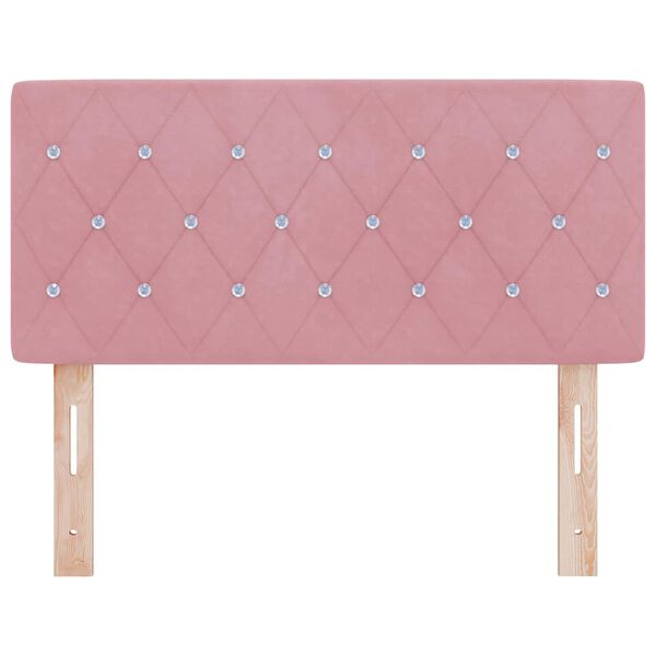 vidaXL T&ecirc;te de lit avec t&ecirc;te de lit Rose 90 cm Velours