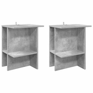 vidaXL Table basse 2 pcs Gris b&eacute;ton 40 x 30 x 49 cm Bois d'ing&eacute;nierie