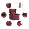 vidaXL Fauteuil inclinable de massage Rouge bordeaux Tissu