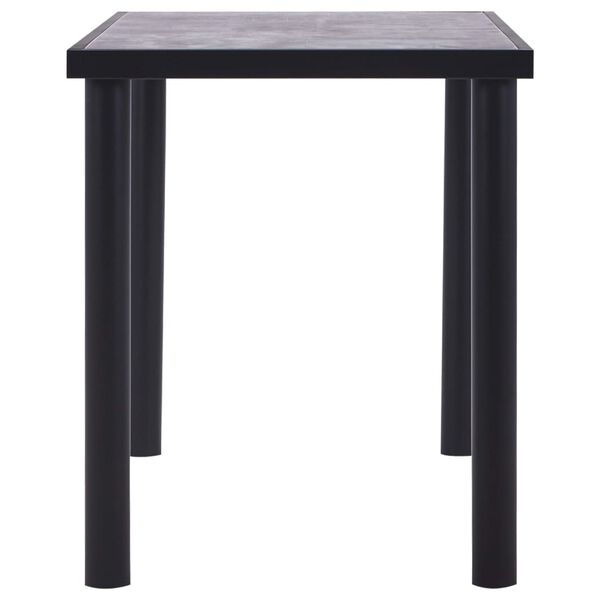 vidaXL Table de salle à manger Noir et gris béton 120x60x75 cm MDF