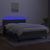 vidaXL Sommier &agrave; lattes de lit et matelas et LED Gris fonc&eacute; 140x190 cm